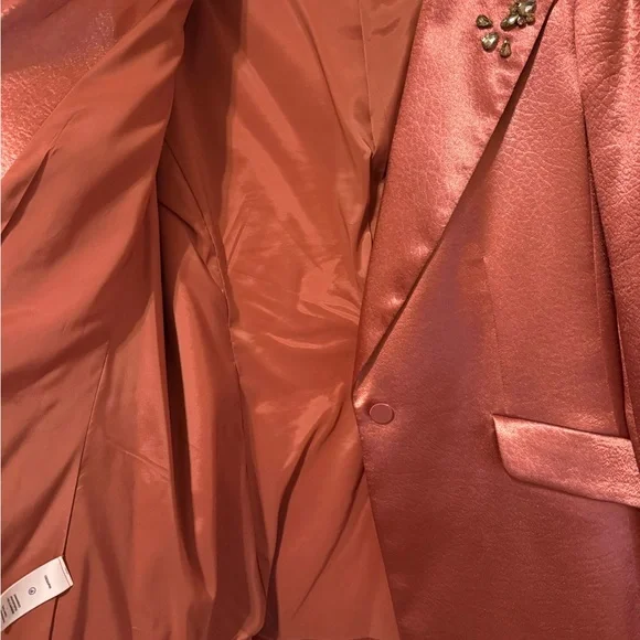 Cinq à Sept Satin Blazer in Rich Copper